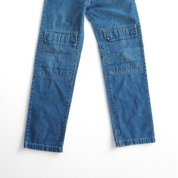 Tommy Jeans Vintage Y2K Button Fly Cargo Knees Jeans Medium Wash Junior 5 - Picture 10 of 11
